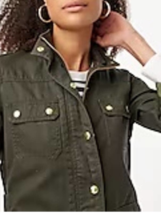 J. Crew Jackets & Blazers - J CREW M Relaxed Boyfriend Resin olive green twill cotton field jacket boho chic